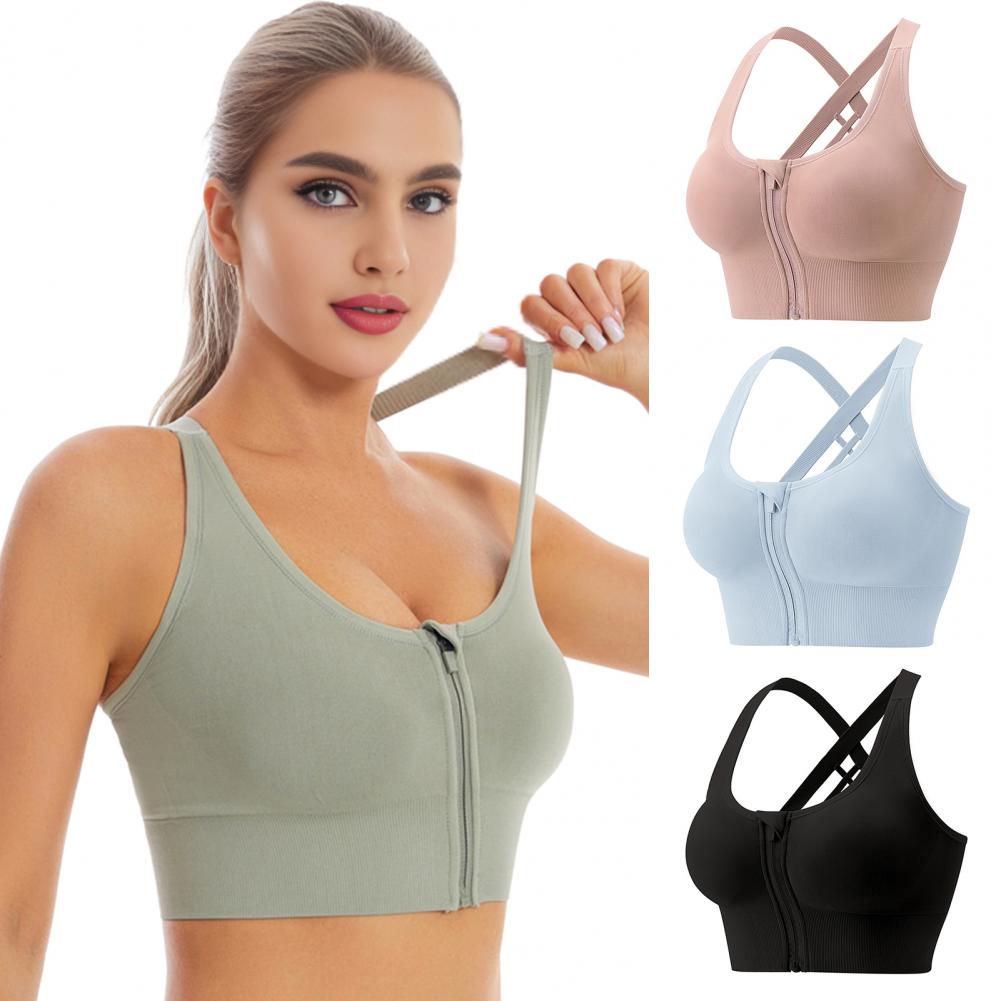 Sports Bra Racerback - Zip Front Wireless Sports Bra Racerback