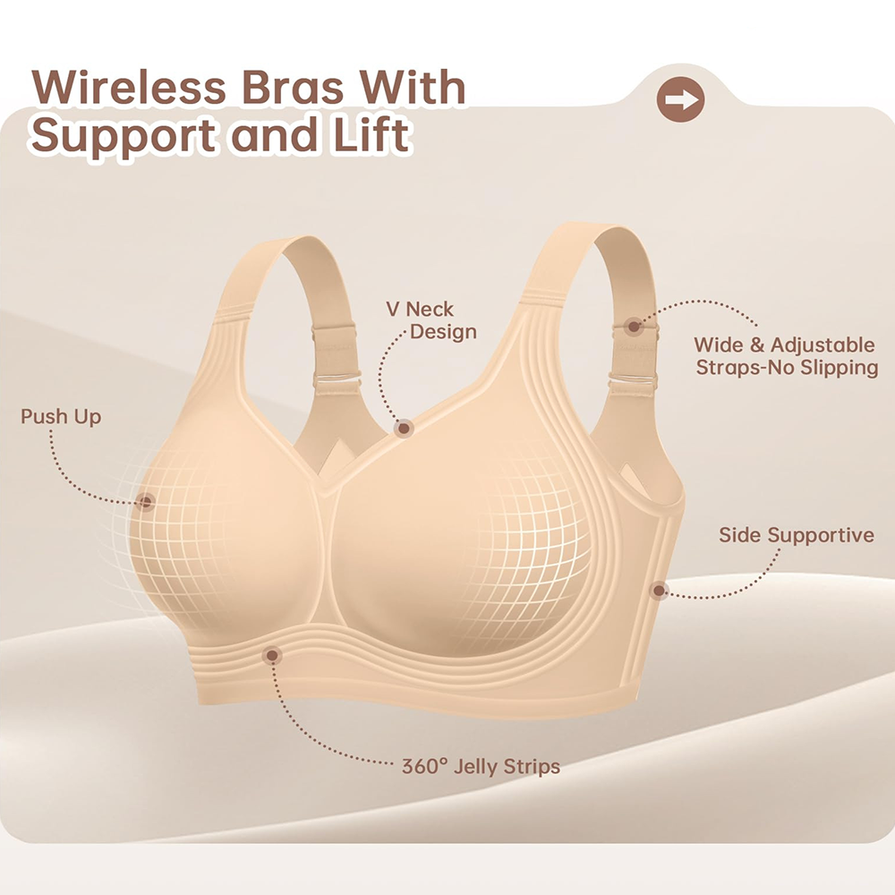 Plus Size Push Up Jelly Bra Se - T Shirt Bra Seamless ulasan dan harga