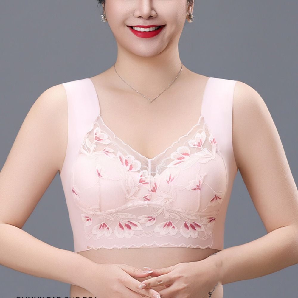 Breathable Plus Size Lace Wire - Minimizer Bra Women ulasan dan harga