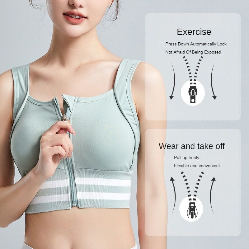 Sports Bras Zip Front For Wome - Full Coverage Bra ulasan dan harga