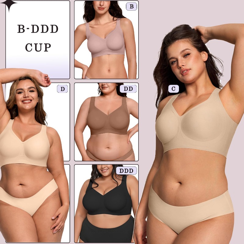 Plus Size Wireless Jelly Bra W - Minimizer Bra Women ulasan dan harga