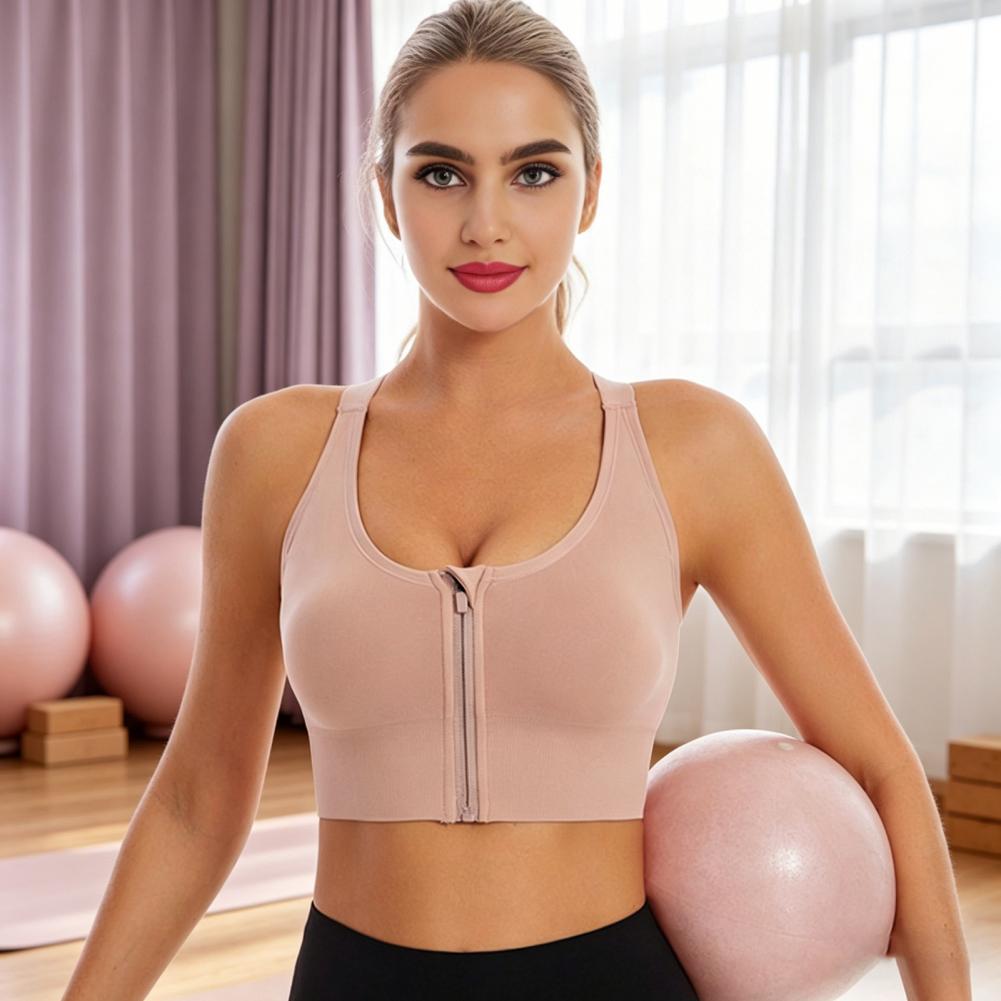 Zip Front Wireless Sports Bra  - Sports Bra Racerback ulasan dan harga