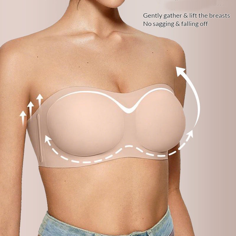Women's Strapless Bra with Pus - Minimizer Bra Women ulasan dan harga